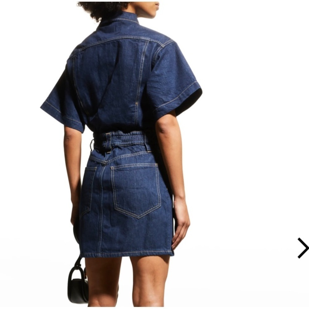 FRAME Oversized Detail Denim Mini Dress size XS - Picture 4 of 12